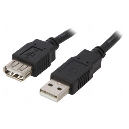 Cablu USB 2.0 USB A la USB A 5m Negru