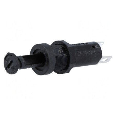 Clemă siguranțe cilindrice 10A 250VAC neagră | Electronic-mag.ro | Componente Electronice