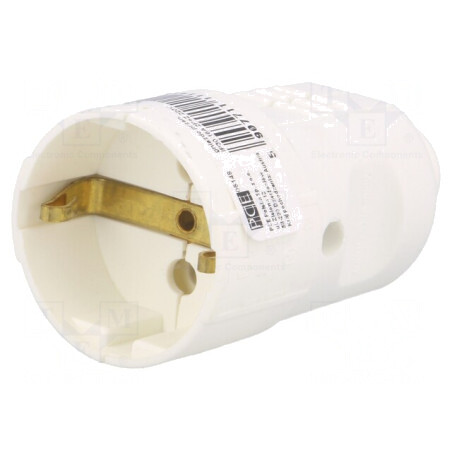 Conector Alimentare AC Mamă 230V Alb 16A IP20 | Electronic-mag.ro | Componente Electronice