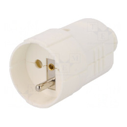 Conector Alimentare AC Mamă 230V 16A Alb IP20 | Electronic-mag.ro | Componente Electronice