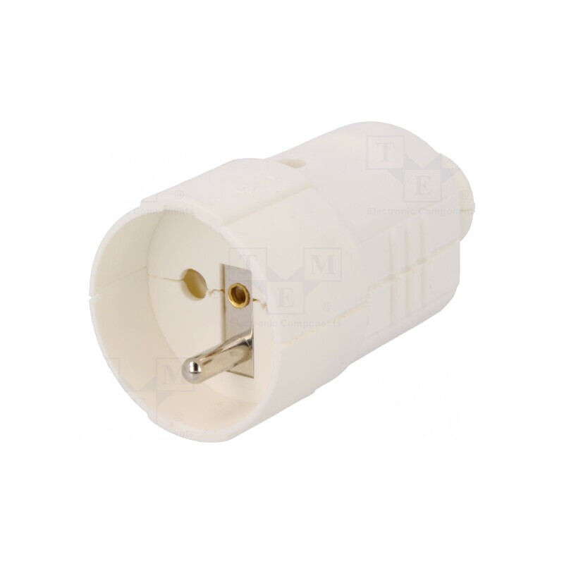 Conector Alimentare AC Mamă 230V 16A Alb IP20 | Electronic-mag.ro | Componente Electronice