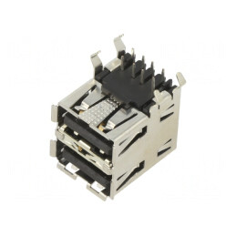 Soclu USB A în Unghi 90° Aurit | Electronic-mag.ro | Componente Electronice