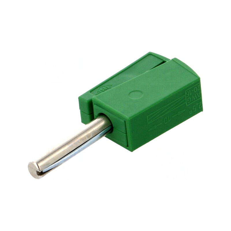 Mufă Banană Verde 4mm 20A 42V Neizolată | Electronic-mag.ro | Componente Electronice