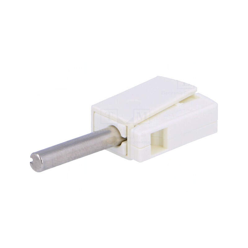 Mufă Banană 4mm Albă 20A 42V | Electronic-mag.ro | Componente Electronice