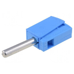Mufă Banană 4mm Albastră 20A 42V 40mm | Electronic-mag.ro | Componente Electronice