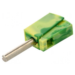 Mufă Banană 4mm 20A 42V Galben-Verde Neizolat | Electronic-mag.ro | Componente Electronice