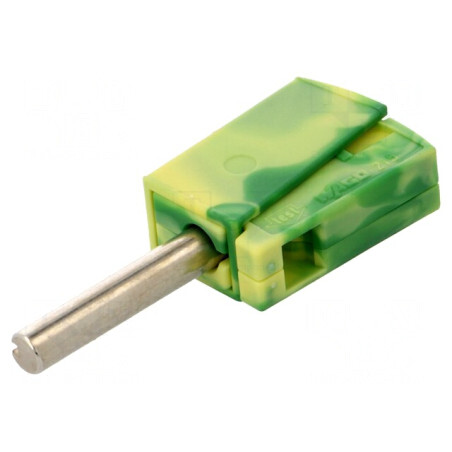 Mufă Banană 4mm 20A 42V Galben-Verde Neizolat | Electronic-mag.ro | Componente Electronice