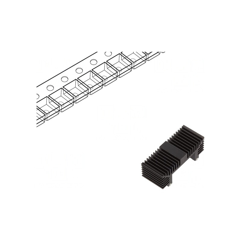 Radiator Extrudat Negru 12.7x31.1x11.7mm | Electronic-mag.ro | Componente Electronice