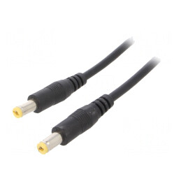 Cablu DC 5,5/2,1 mm Negru 2x0,35mm2 | Electronic-mag.ro | Componente Electronice