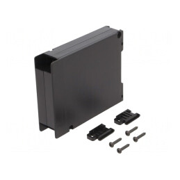 Carcasă pentru șină DIN 80mm x 17,7mm x 103mm ABS neagră | Electronic-mag.ro | Componente Electronice