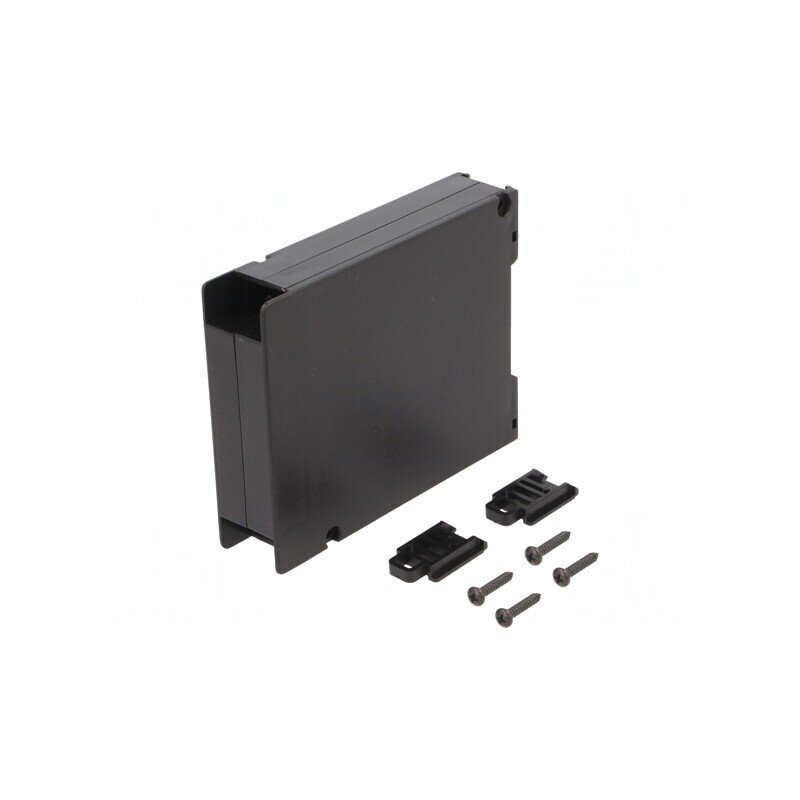 Carcasă pentru șină DIN 80mm x 17,7mm x 103mm ABS neagră | Electronic-mag.ro | Componente Electronice