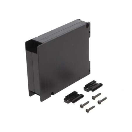 Carcasă pentru șină DIN 80mm x 17,7mm x 103mm ABS neagră | Electronic-mag.ro | Componente Electronice