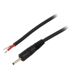 Cablu Alimentare 1x1mm2 Negru 0,5m cu Mufă Dreaptă DC 2,35/0,7 | Electronic-mag.ro | Componente Electronice