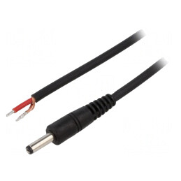 Cablu Electric Negru 1x1mm2 DC 4,0/1,7 0,5m | Electronic-mag.ro | Componente Electronice