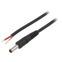 Cablu DC 4,8/1,7 Negru 0,5m 1x1mm2 | Electronic-mag.ro | Componente Electronice