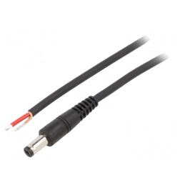 Cablu Alimentare DC 5,5/1,7 mm Negru 0,5m | Electronic-mag.ro | Componente Electronice