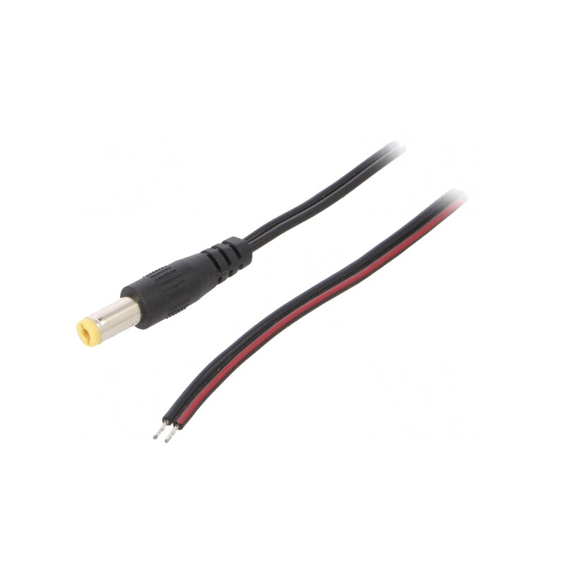 Cablu Alimentare DC 5,5/2,1 Negru 1,5m | Electronic-mag.ro | Componente Electronice