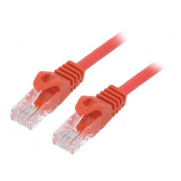 Patch cord roșu U/UTP Cat6 5m | Electronic-mag.ro | Componente Electronice