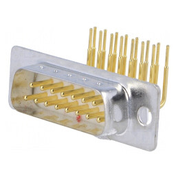 Conector D-Sub 15-Pin Soclu Tată PCB 90° THT | Electronic-mag.ro | Componente Electronice