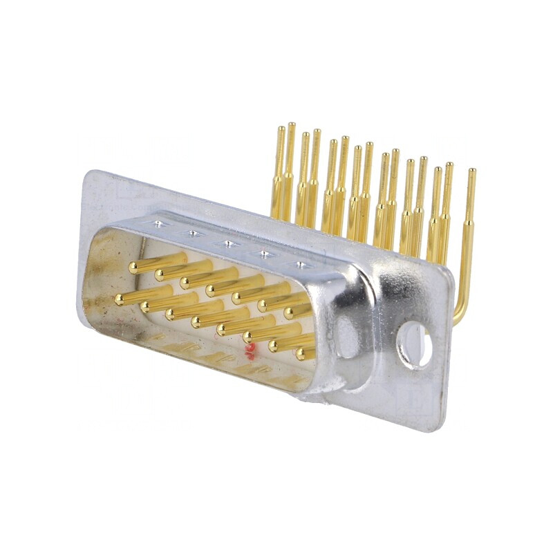 Conector D-Sub 15-Pin Soclu Tată PCB 90° THT | Electronic-mag.ro | Componente Electronice