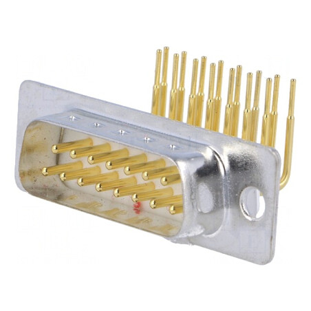 Conector D-Sub 15-Pin Soclu Tată PCB 90° THT | Electronic-mag.ro | Componente Electronice