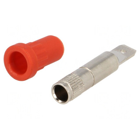 Soclu Banană 4mm 24A 70VDC Roșu Panou | Electronic-mag.ro | Componente Electronice