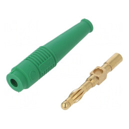 Mufă Banană 4mm Aurită Verde 32A | Electronic-mag.ro | Componente Electronice