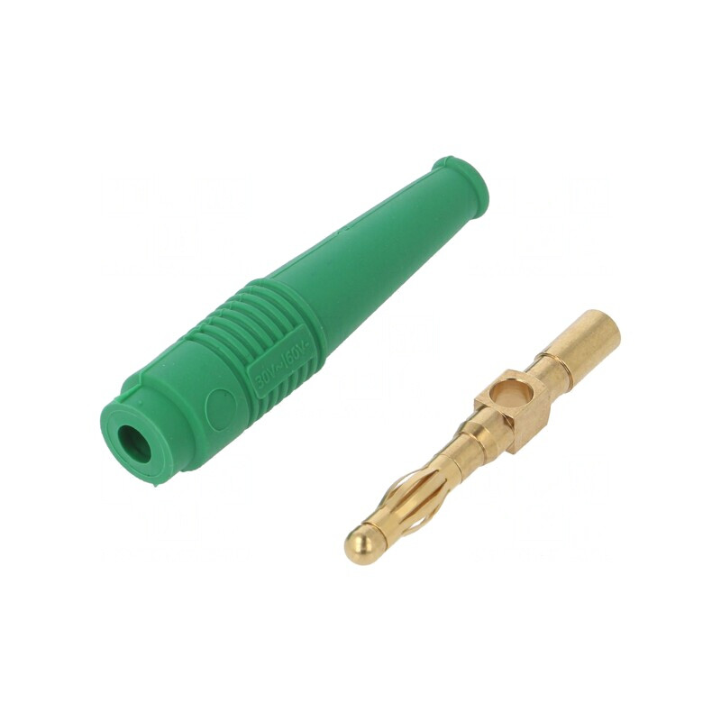 Mufă Banană 4mm Aurită Verde 32A | Electronic-mag.ro | Componente Electronice