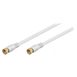 Cablu Coaxial 75Ω 2.5m Alb Mufă F