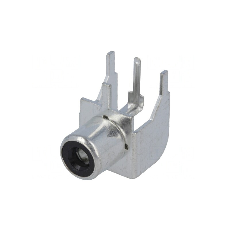 Soclu RCA mamă unghi 90° negru THT | Electronic-mag.ro | Componente Electronice