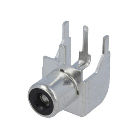 Soclu RCA mamă unghi 90° negru THT | Electronic-mag.ro | Componente Electronice