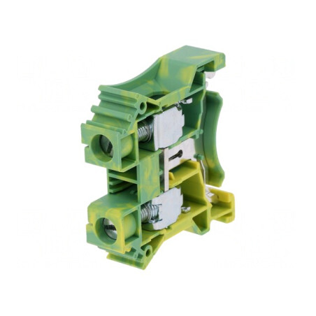 Terminal de Îmbinare pentru Șine 1,5-25mm2, 2 Borne, Galben-Verde | Electronic-mag.ro | Componente Electronice