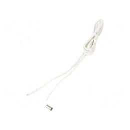 Cablu Alb 2x0,5mm2 cu Mufă În Unghi DC 5,5/2,1 1,5m | Electronic-mag.ro | Componente Electronice