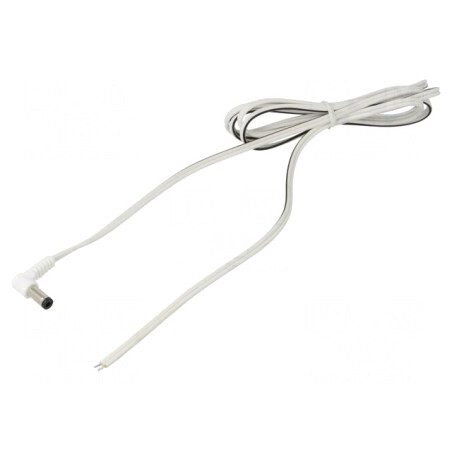 Cablu Alimentare DC Mufă Unghi 5,5/2,5 Alb 1,5m | Electronic-mag.ro | Componente Electronice