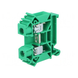 Terminal de Îmbinare Verde 0.5-16mm2 Piste 1 Borne 2 TS35 | Electronic-mag.ro | Componente Electronice