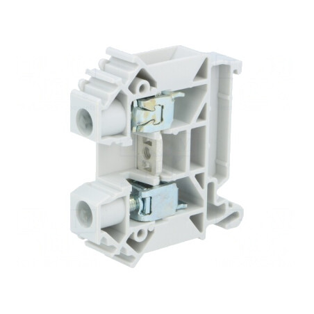 Conector Șine 0,5-16mm2 1 Pista 2 Borne Gri 10mm | Electronic-mag.ro | Componente Electronice
