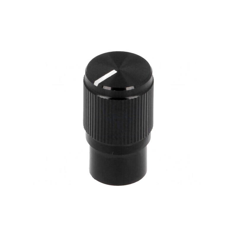 Buton rotativ cu indicator negru 6mm aluminiu și plastic | Electronic-mag.ro | Componente Electronice