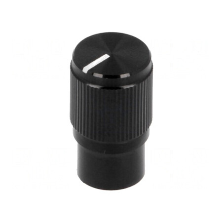 Buton rotativ cu indicator negru 6mm aluminiu și plastic | Electronic-mag.ro | Componente Electronice