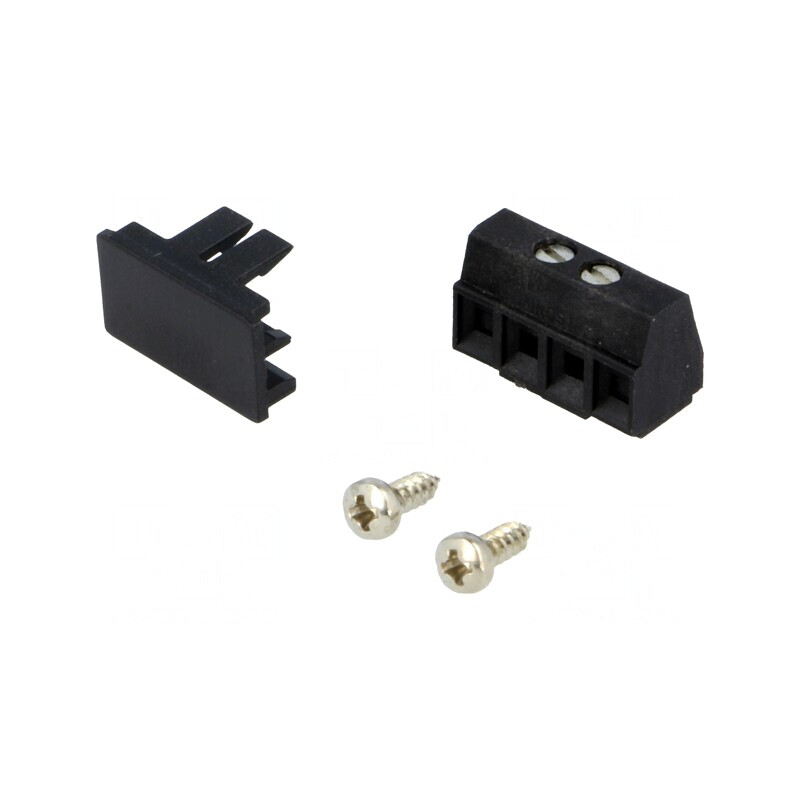 Regletă de Conexiuni PCB Unghi 90° 3,81mm 2 Piste 8A | Electronic-mag.ro | Componente Electronice