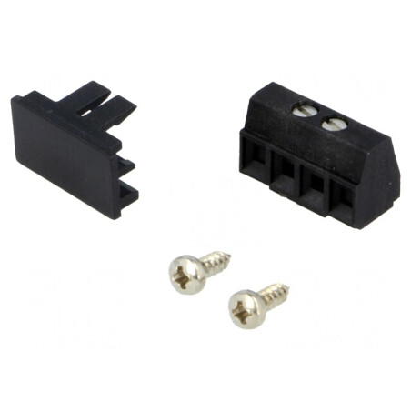 Regletă de Conexiuni PCB Unghi 90° 3,81mm 2 Piste 8A | Electronic-mag.ro | Componente Electronice