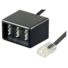 Splitter RJ11 cu Priză F TAE și Priză N TAE x 2 | Electronic-mag.ro | Componente Electronice