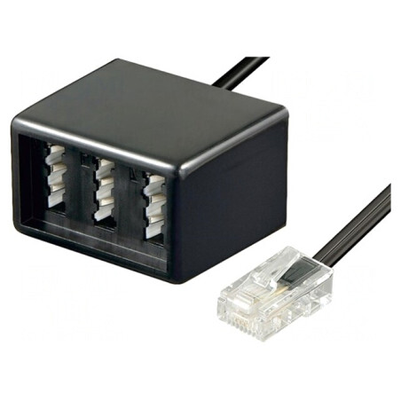 Splitter RJ11 cu Priză F TAE și Priză N TAE x 2 | Electronic-mag.ro | Componente Electronice