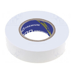 Bandă Electroizolantă PVC Albă 19mm x 18m | Electronic-mag.ro | Componente Electronice