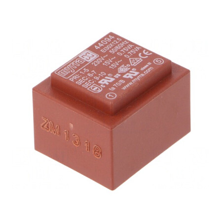 Transformator încapsulat 15V 50mA PCB 1,5VA 230VAC | Electronic-mag.ro | Componente Electronice
