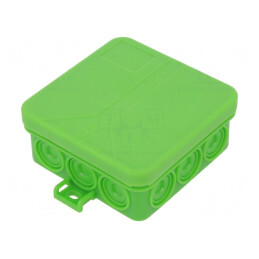 Carcasă Conexiuni IP55 Verde 85x85x37mm | Electronic-mag.ro | Componente Electronice