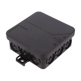Cutie de conexiuni neagră IP55 85x85x37mm | Electronic-mag.ro | Componente Electronice