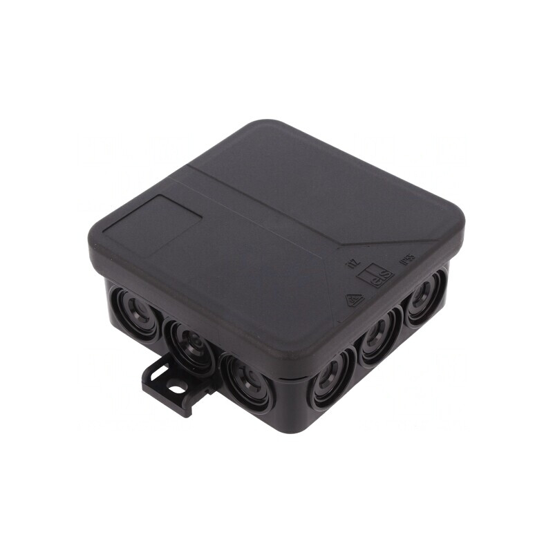 Cutie de conexiuni neagră IP55 85x85x37mm | Electronic-mag.ro | Componente Electronice