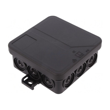 Cutie de conexiuni neagră IP55 85x85x37mm | Electronic-mag.ro | Componente Electronice