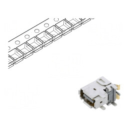 Conector ix Industrial Soclu SMT 10PIN Aurit | Electronic-mag.ro | Componente Electronice