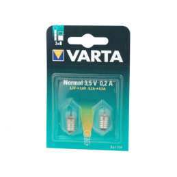 Lampă miniaturală E10 3.5V 200mA 2 bucăți în blister | Electronic-mag.ro | Componente Electronice